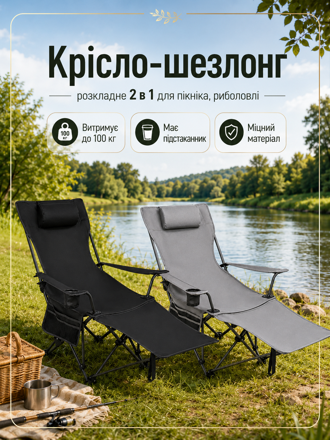 Крісло - шезлонг (для рибалки,відпочинку)
