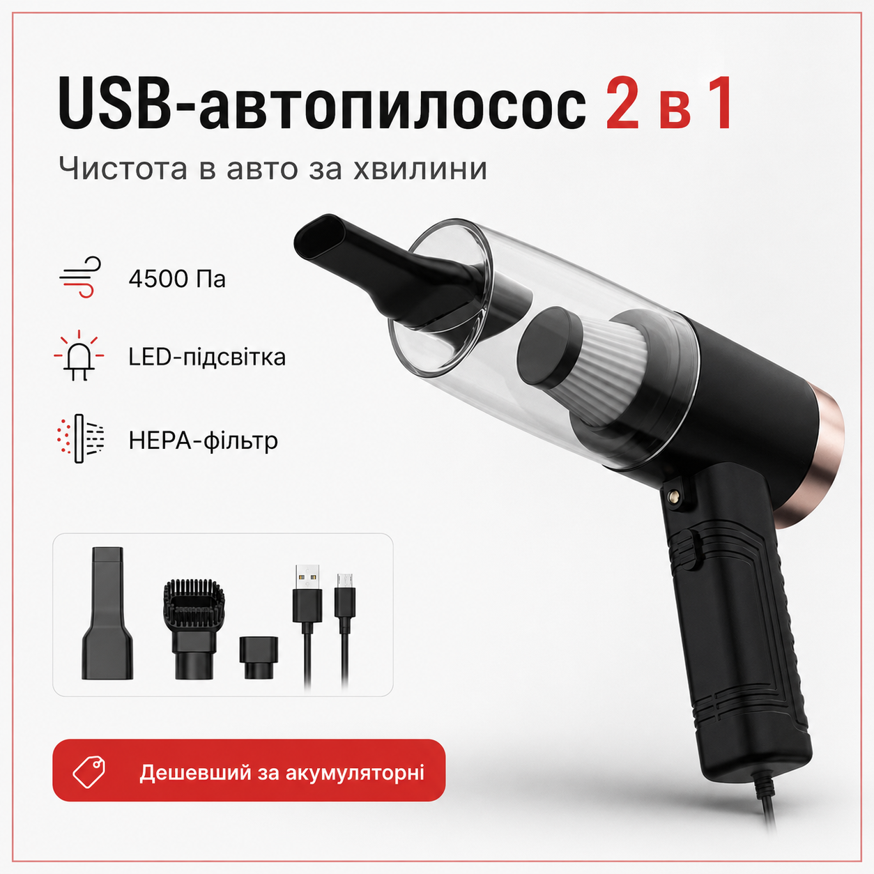 Автопилосос на USB